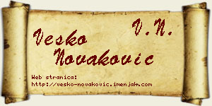 Vesko Novaković vizit kartica